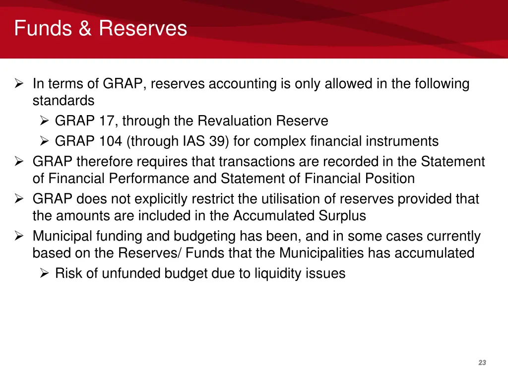 funds reserves