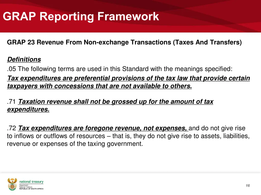 grap reporting framework 1