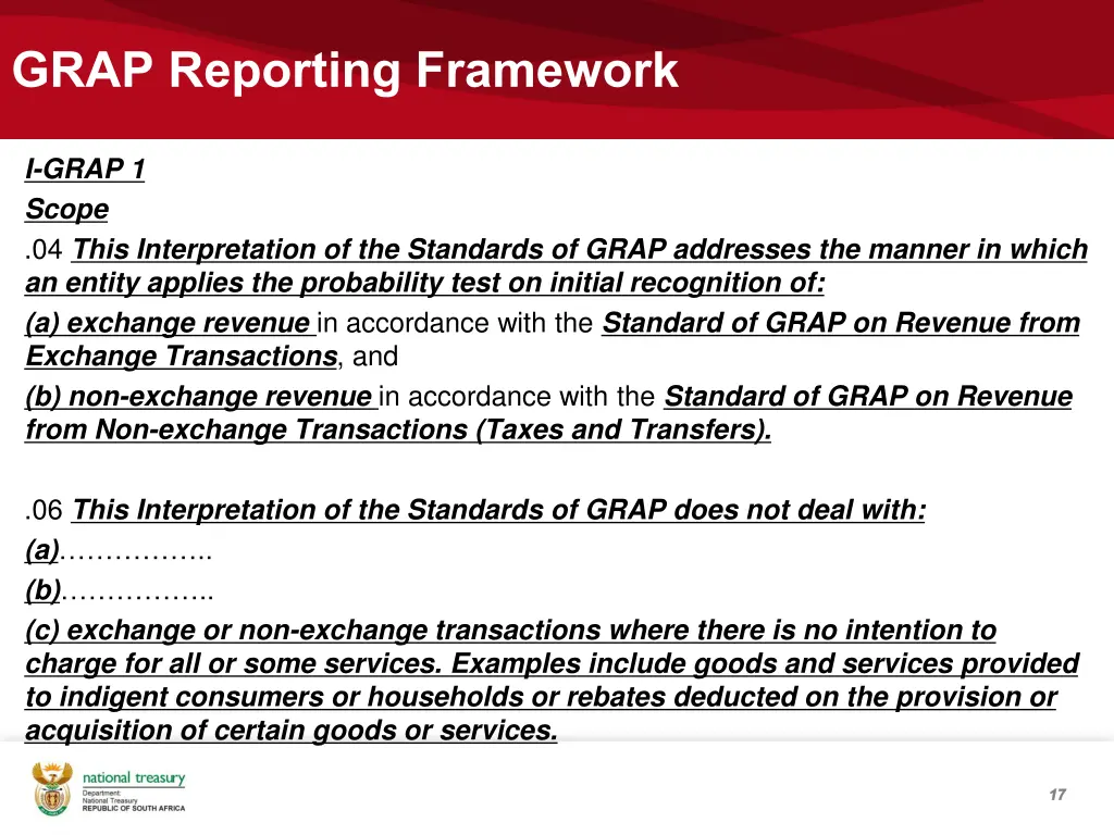 grap reporting framework 2