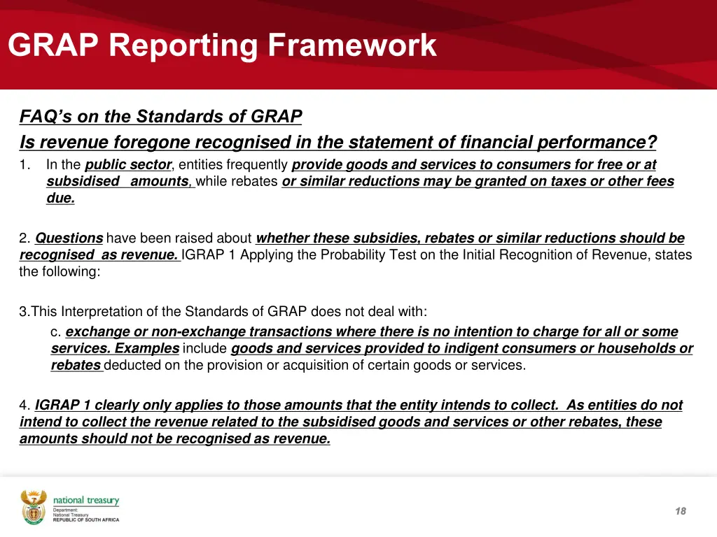 grap reporting framework 3