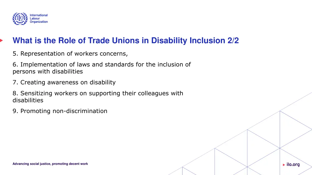 what is the role of trade unions in disability 1