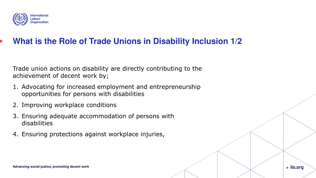 what is the role of trade unions in disability