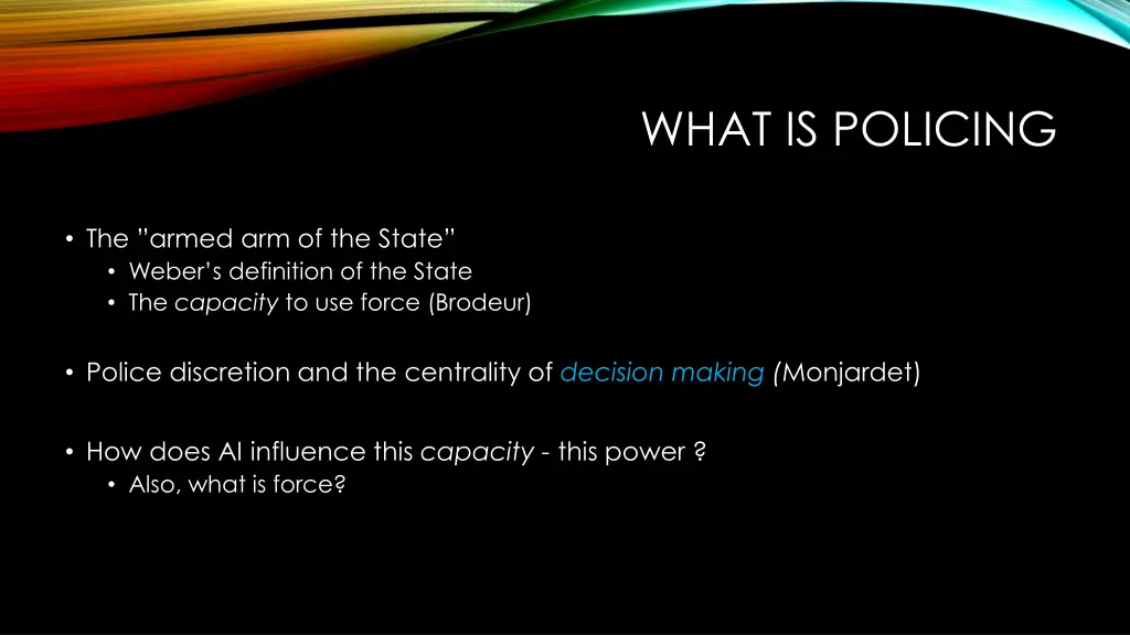 what is policing