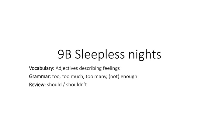 9b sleepless nights