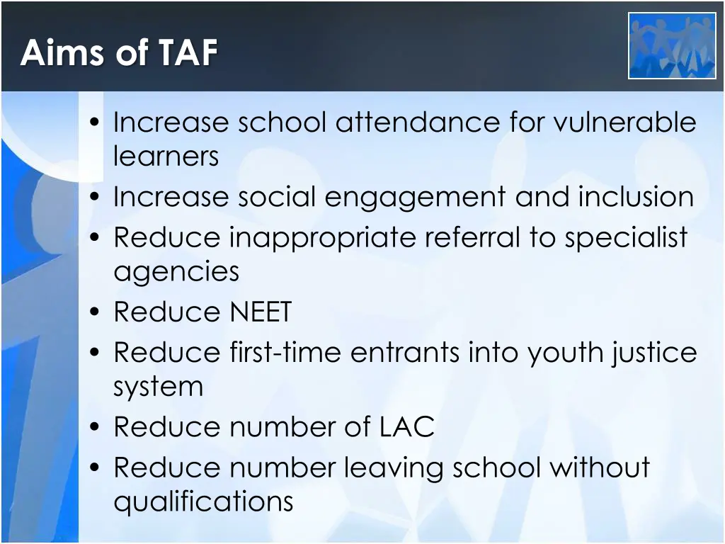 aims of taf