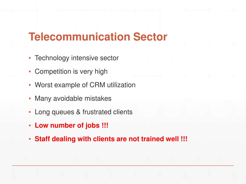 telecommunication sector