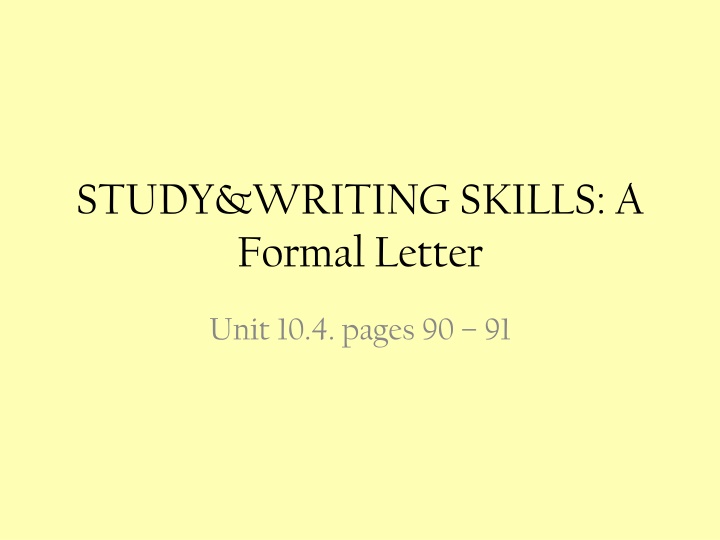 study writing skills a formal letter