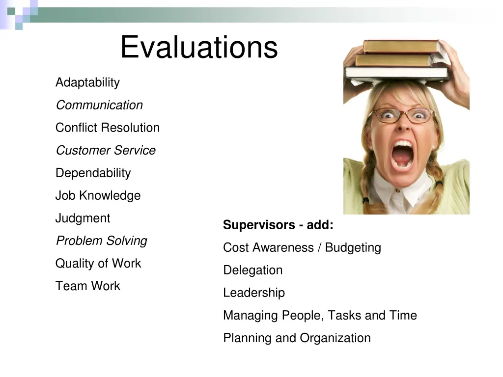 evaluations