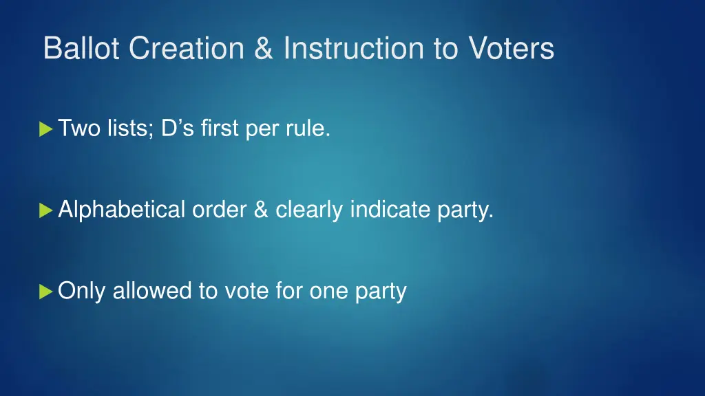 ballot creation instruction to voters