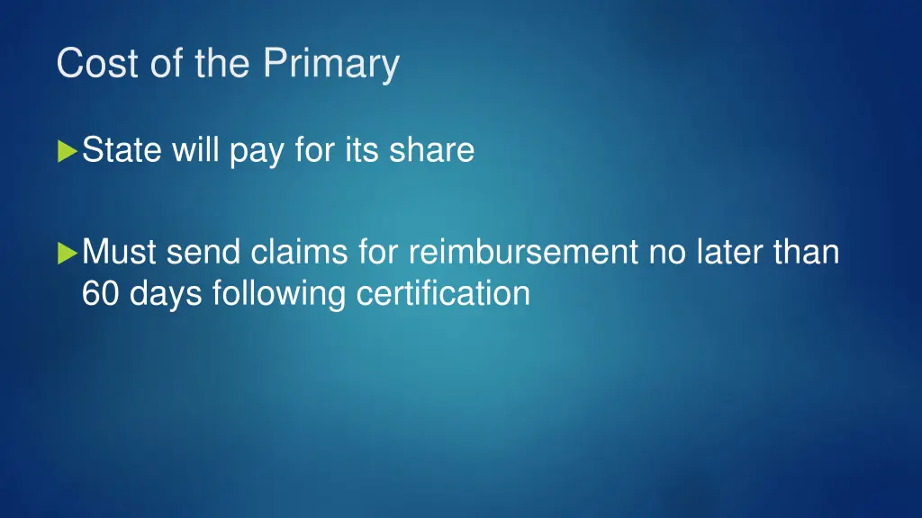 cost of the primary