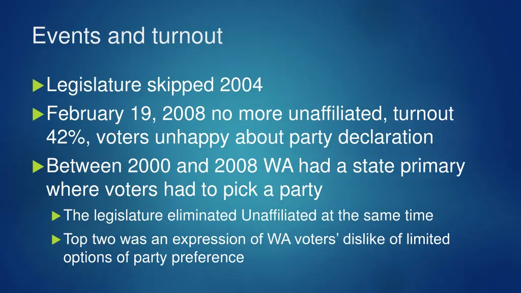 events and turnout 1