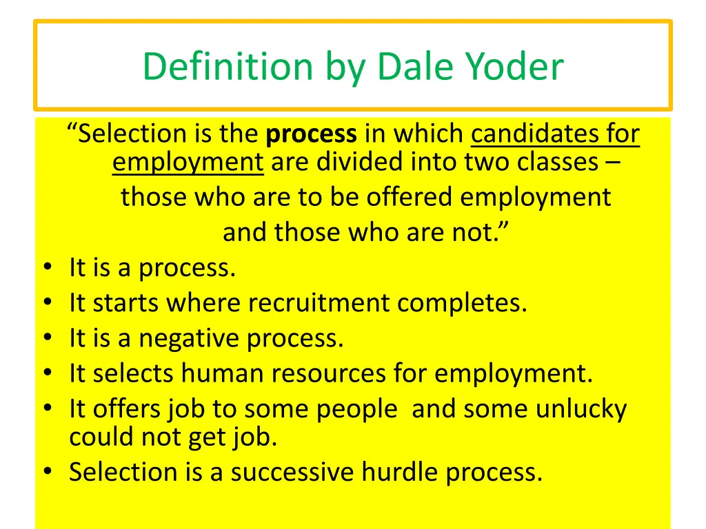 definition by dale yoder