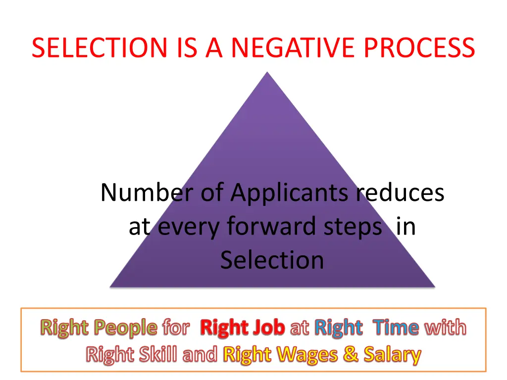 selection is a negative process