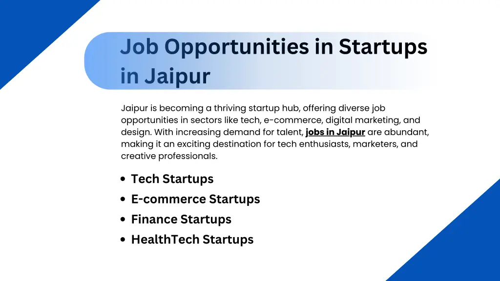 job opportunities in startups in jaipur
