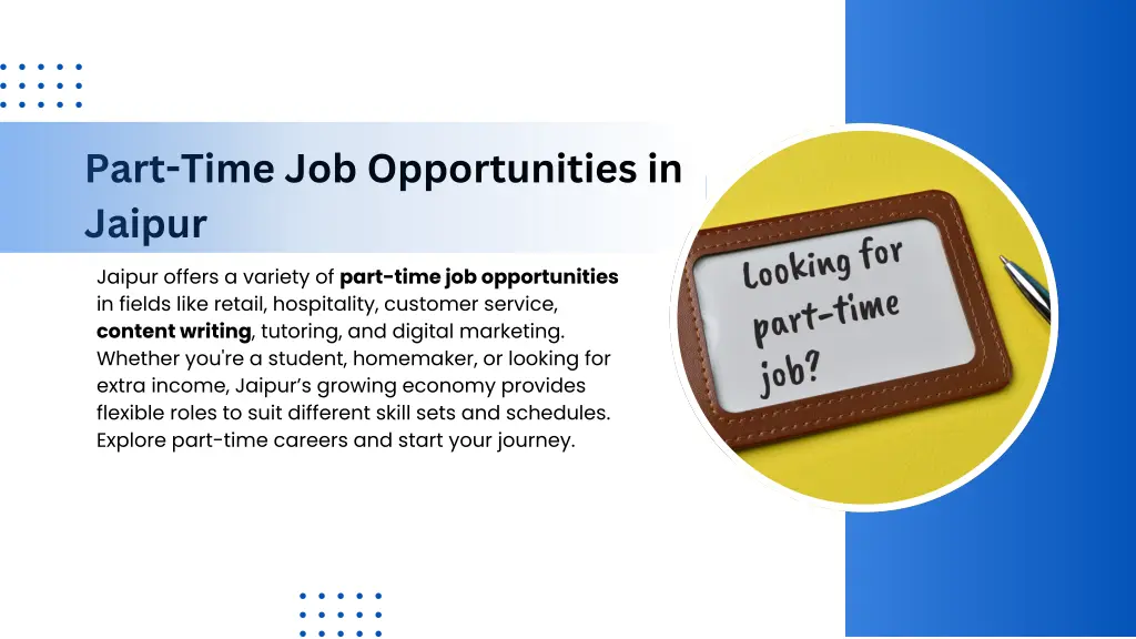part time job opportunities in jaipur