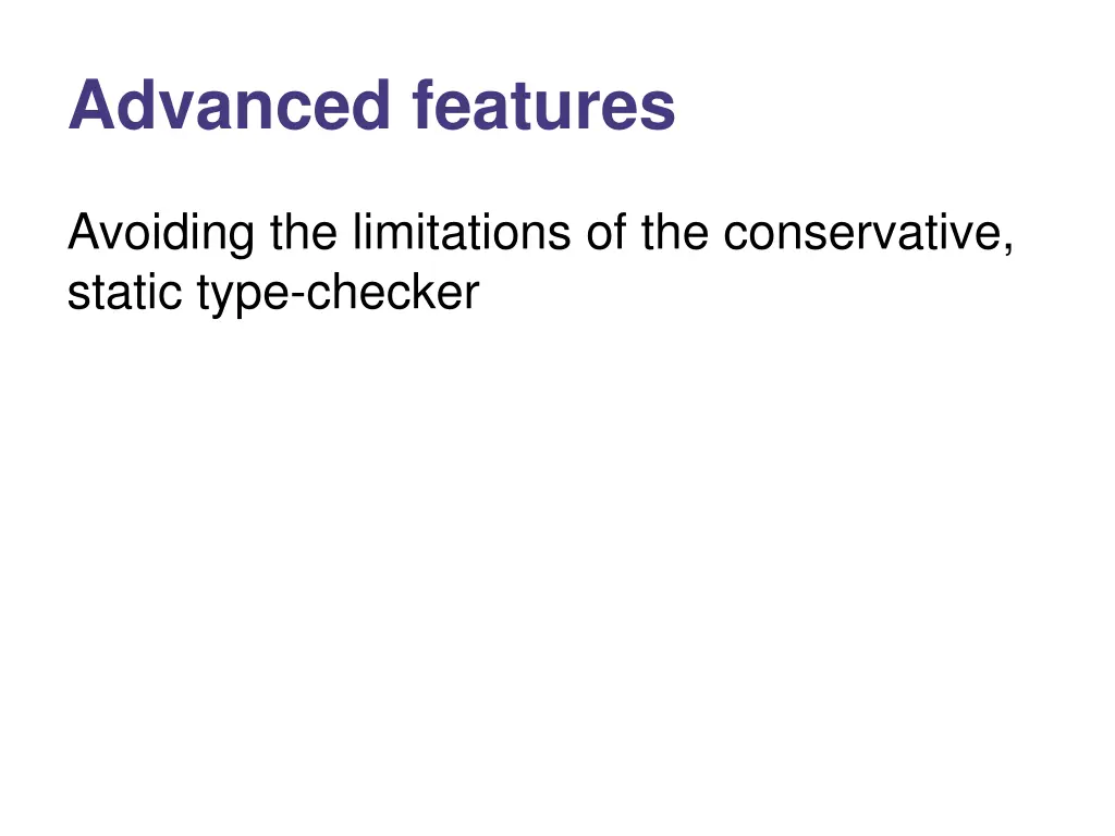 advanced features