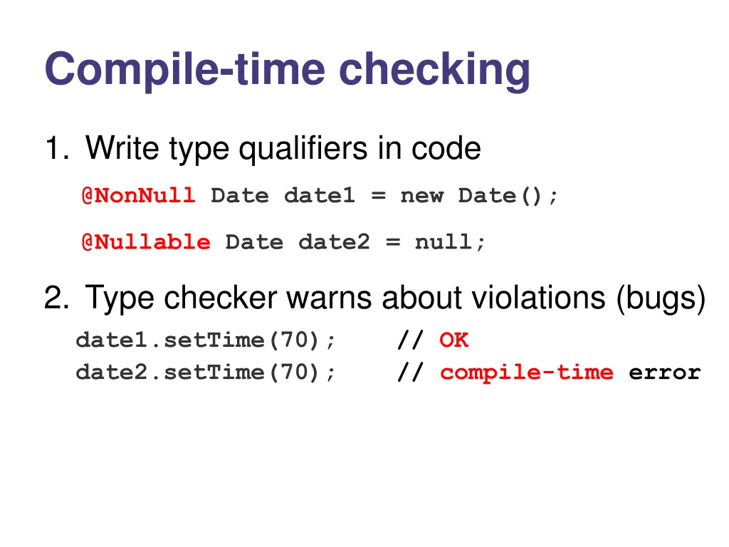 compile time checking