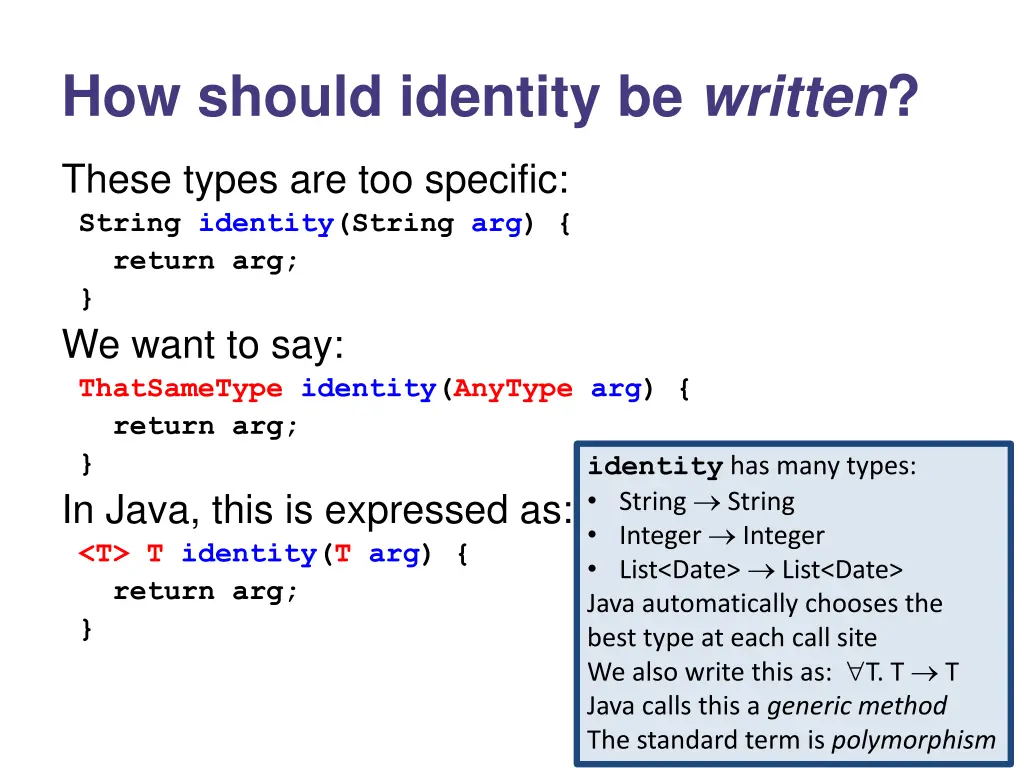 how should identity be written