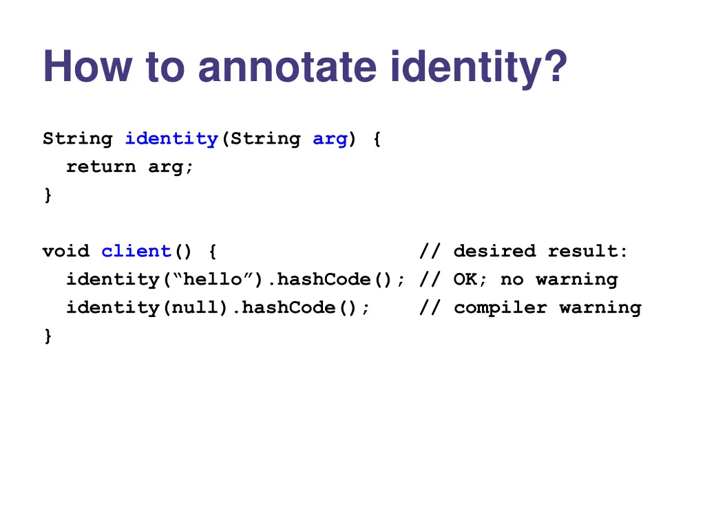 how to annotate identity