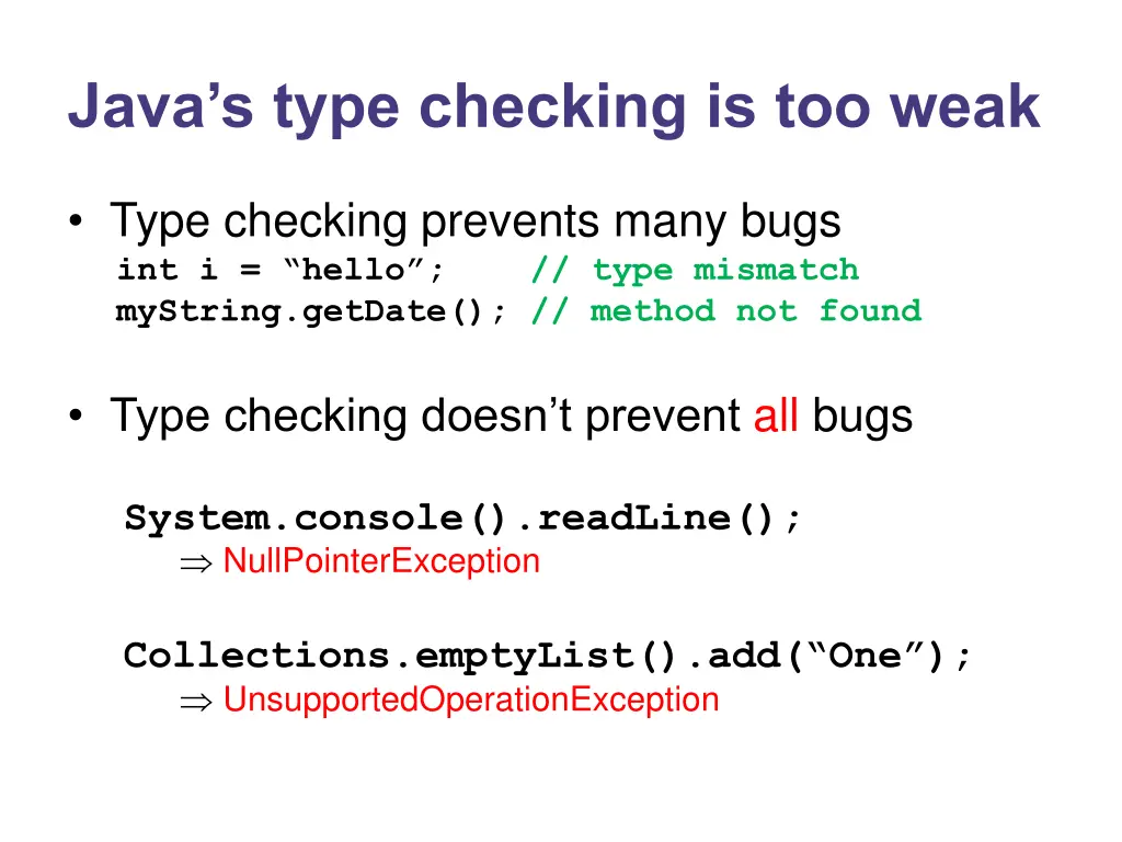 java s type checking is too weak
