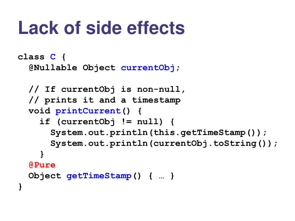 lack of side effects