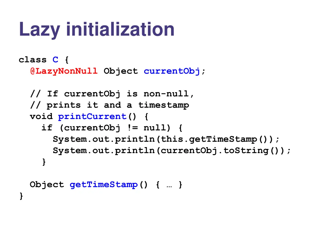 lazy initialization