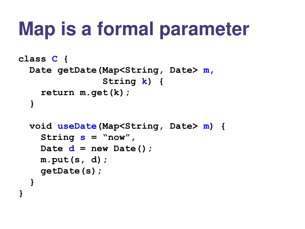 map is a formal parameter