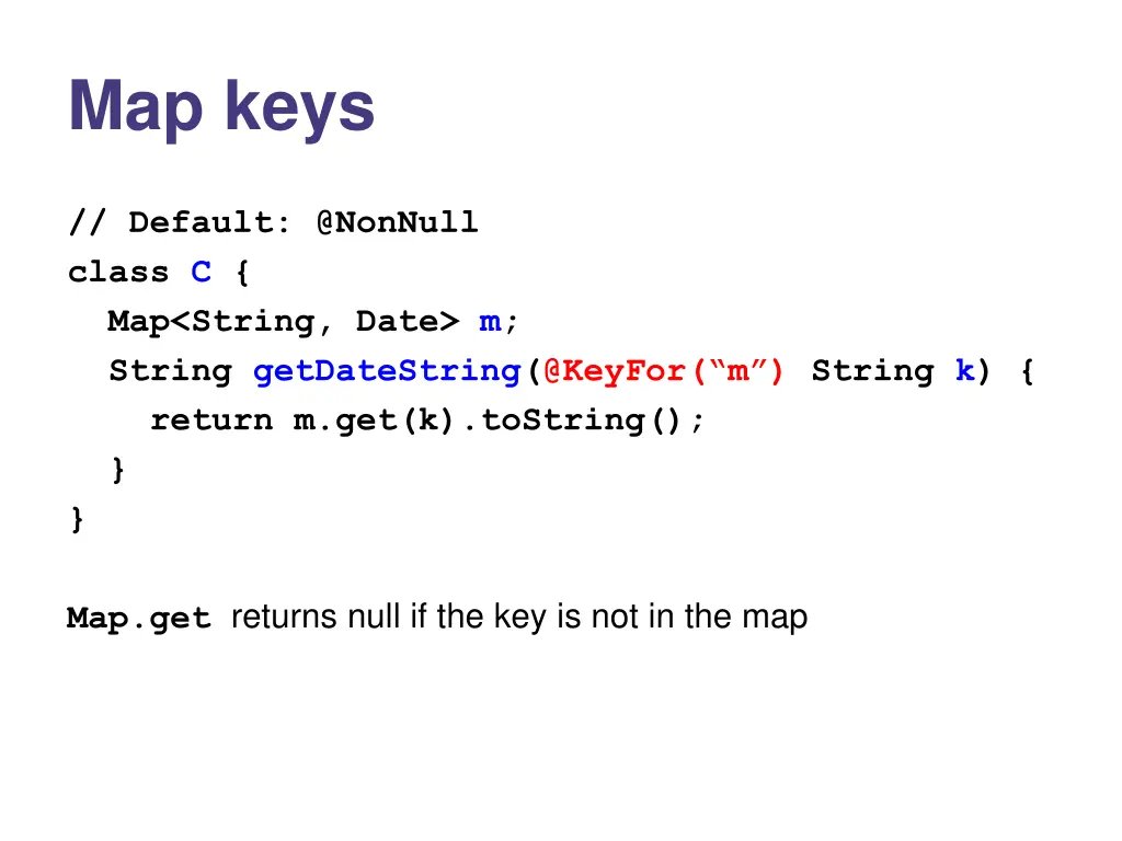 map keys