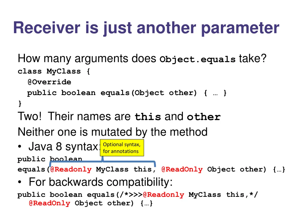 receiver is just another parameter