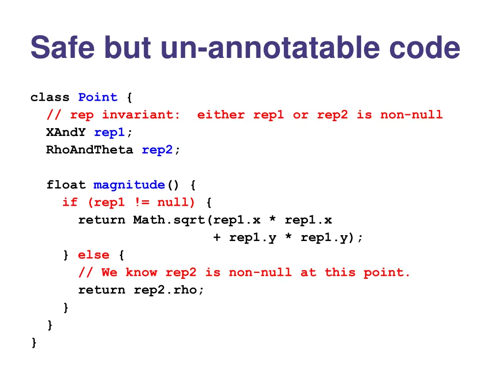 safe but un annotatable code