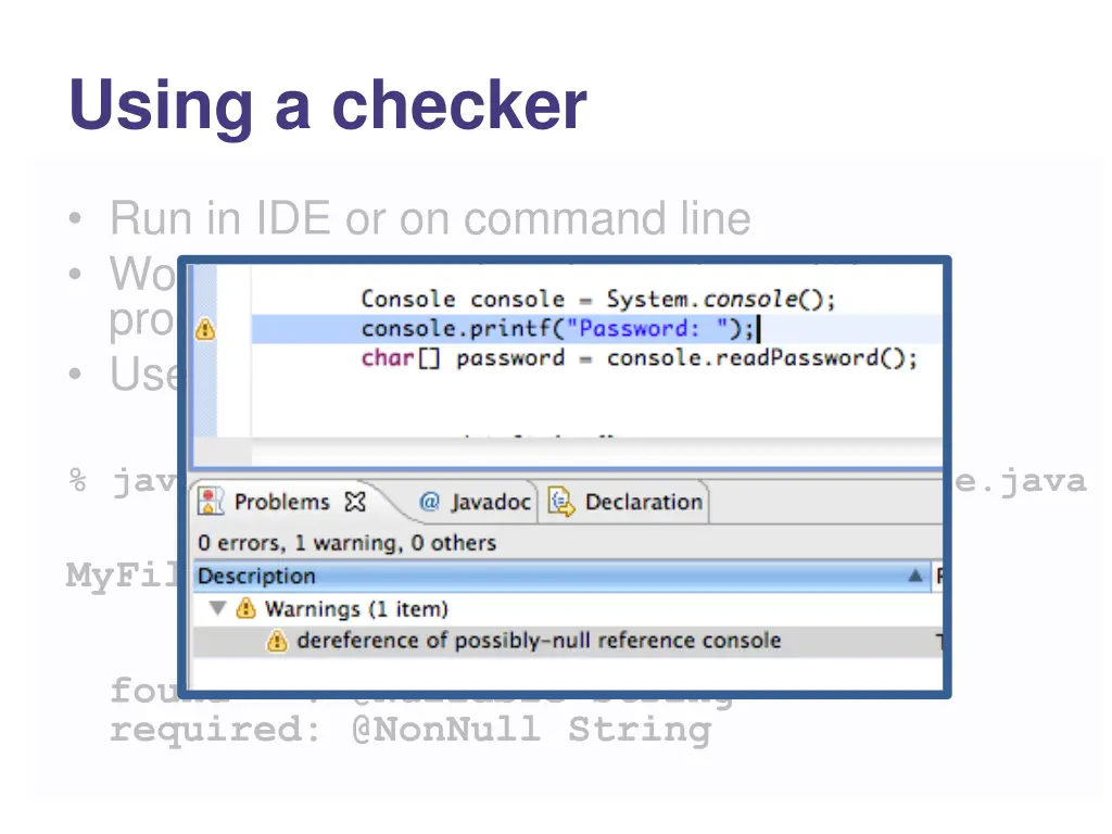 using a checker 1