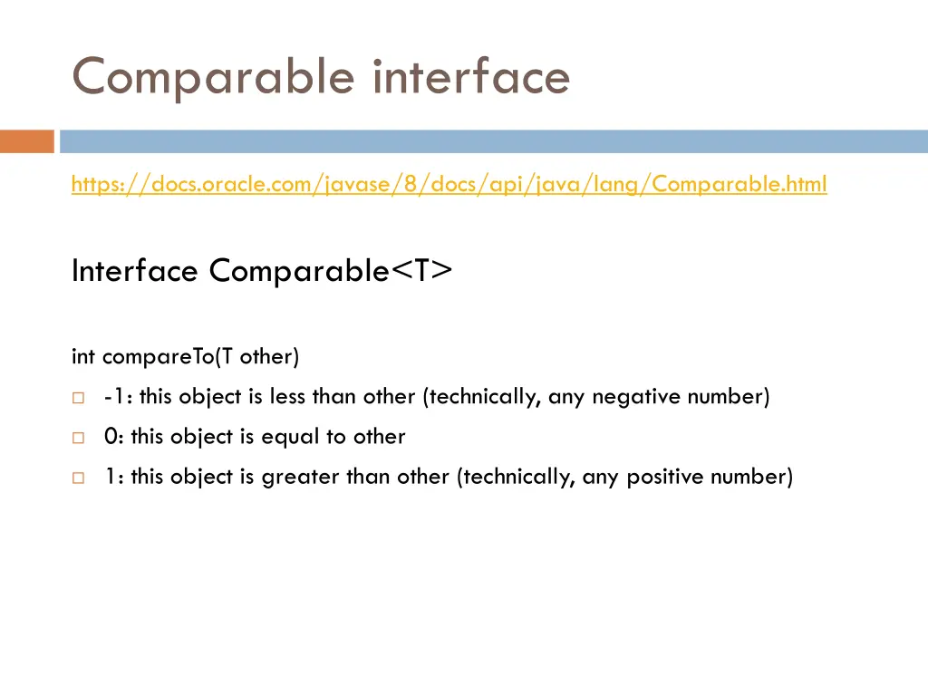 comparable interface