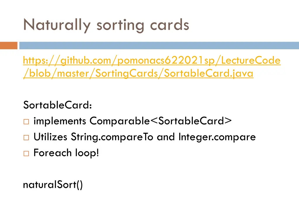 naturally sorting cards