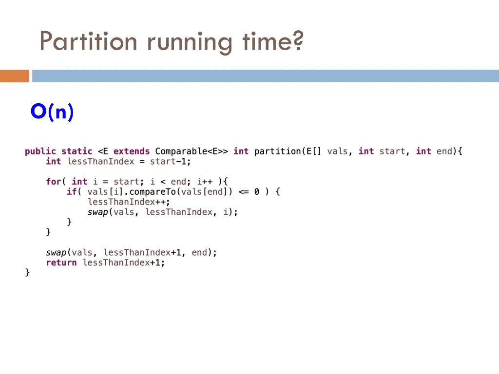 partition running time