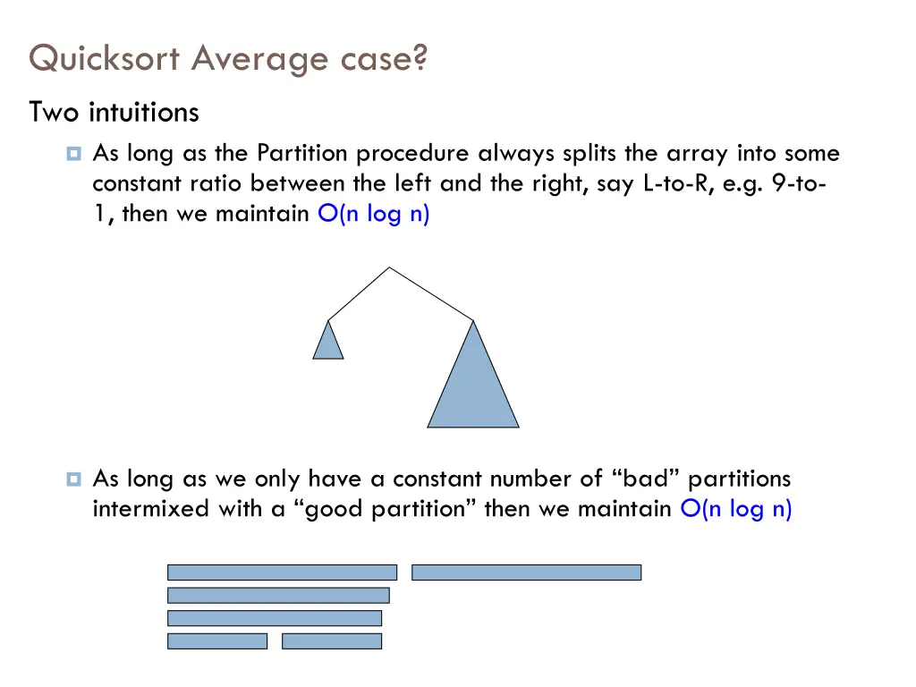 quicksort average case two intuitions as long