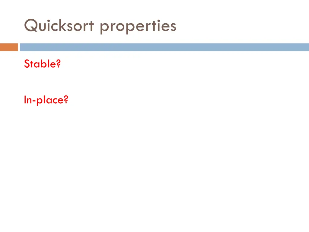 quicksort properties