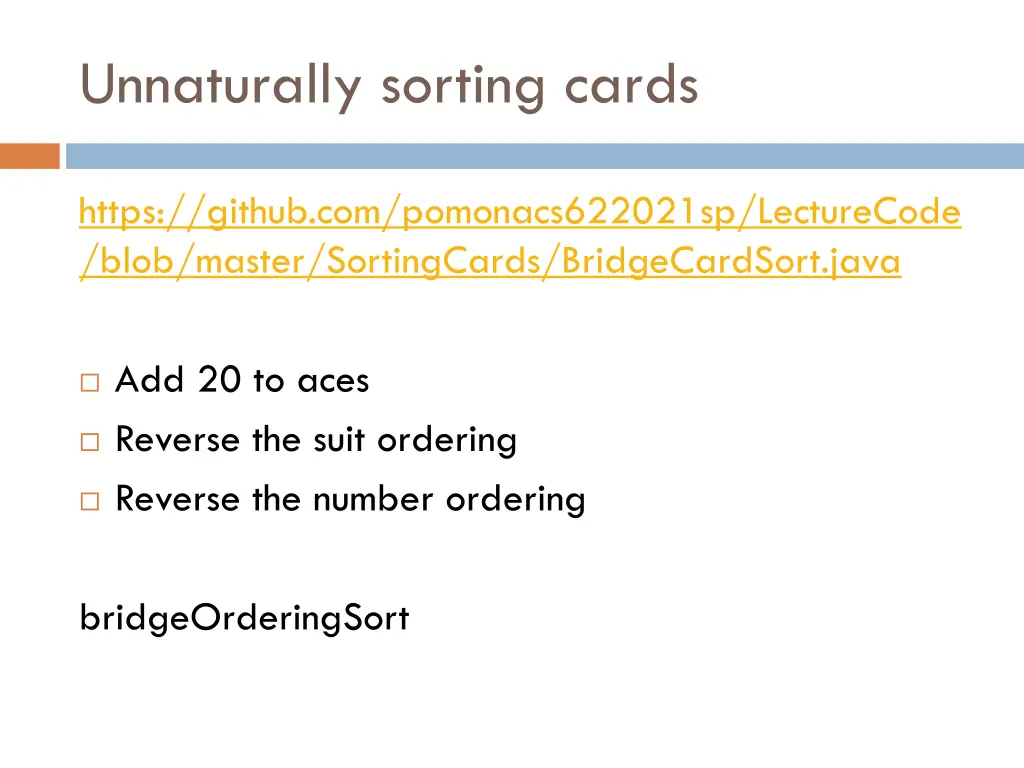 unnaturally sorting cards