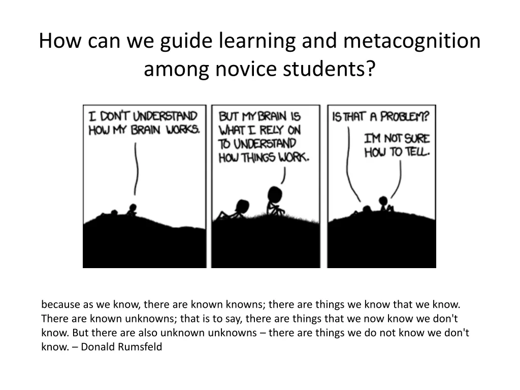 how can we guide learning and metacognition among