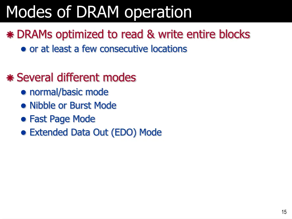 modes of dram operation