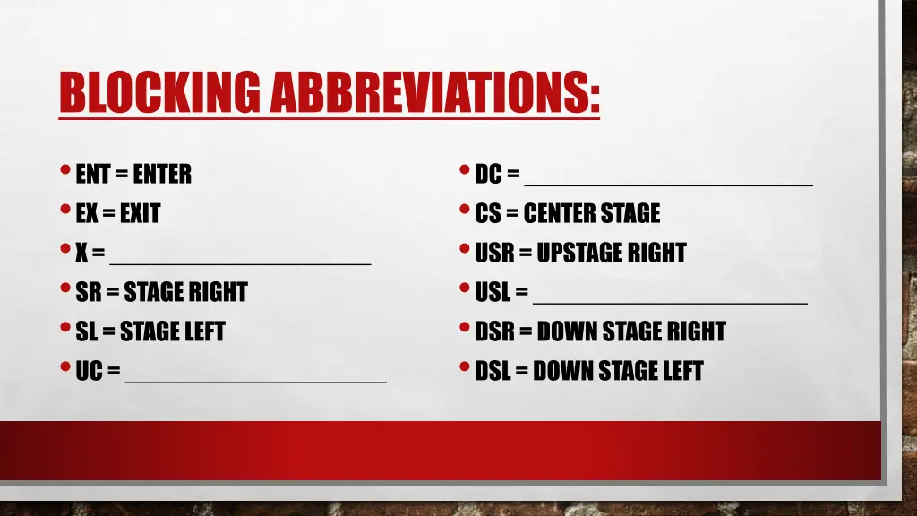 blocking abbreviations