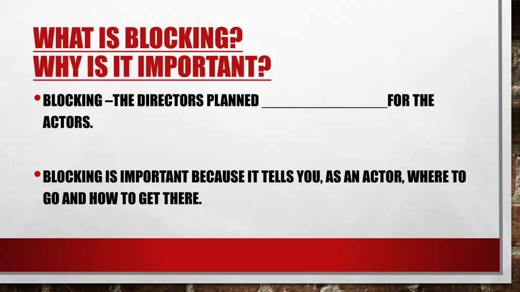 what is blocking why is it important blocking