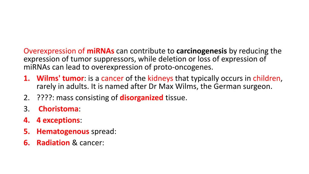 overexpression of mirnas can contribute