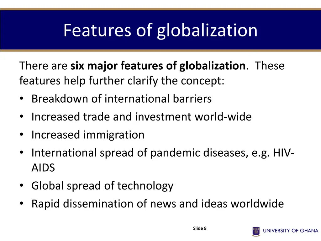features of globalization