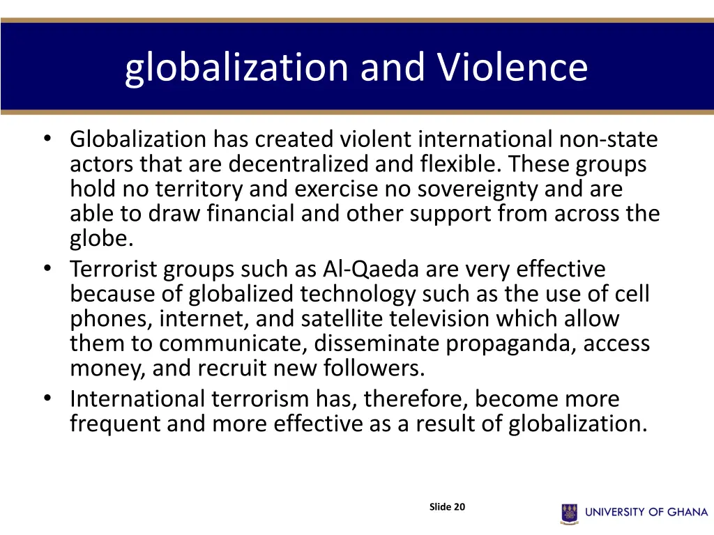 globalization and violence