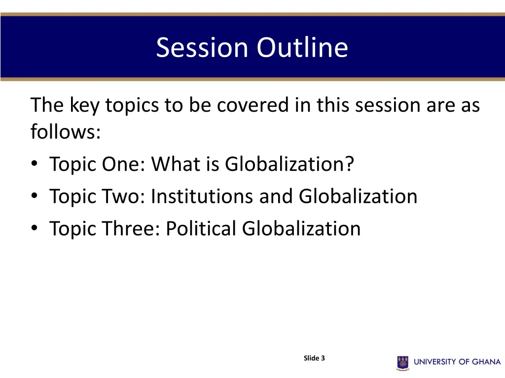 session outline
