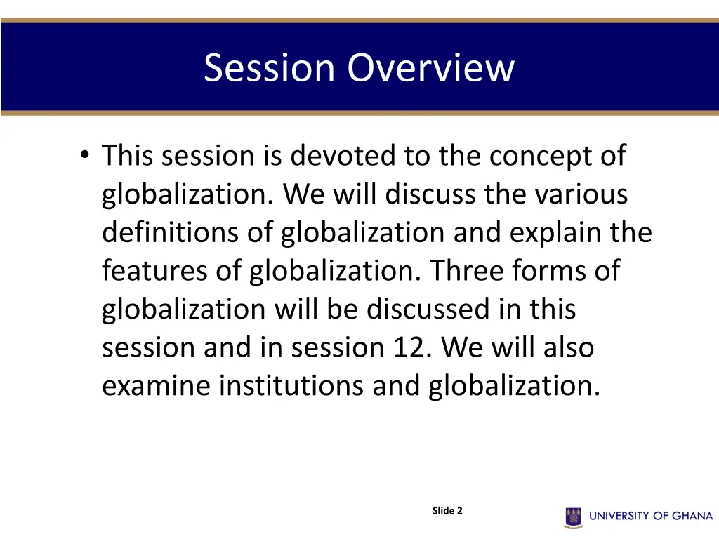 session overview