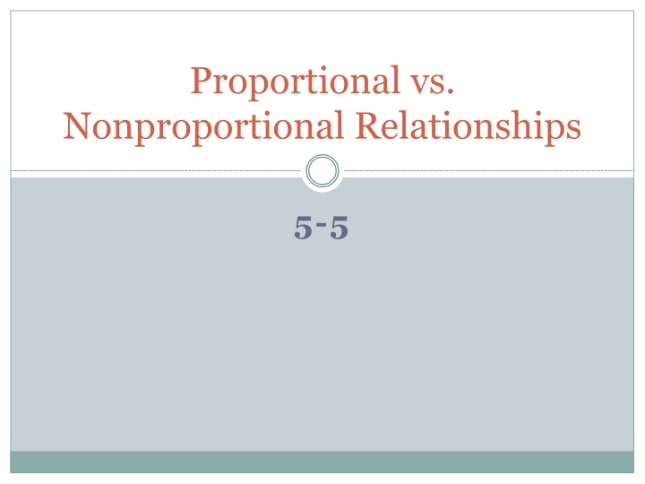 proportional vs nonproportional relationships
