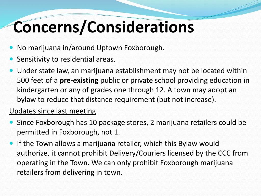 concerns considerations