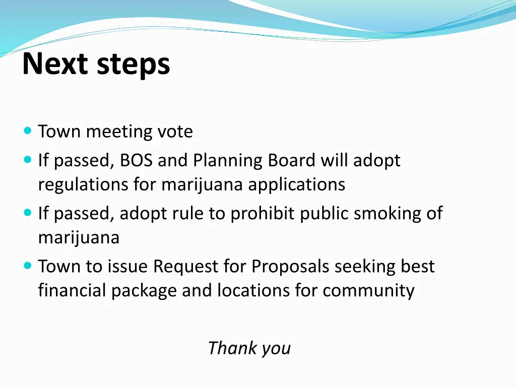 next steps