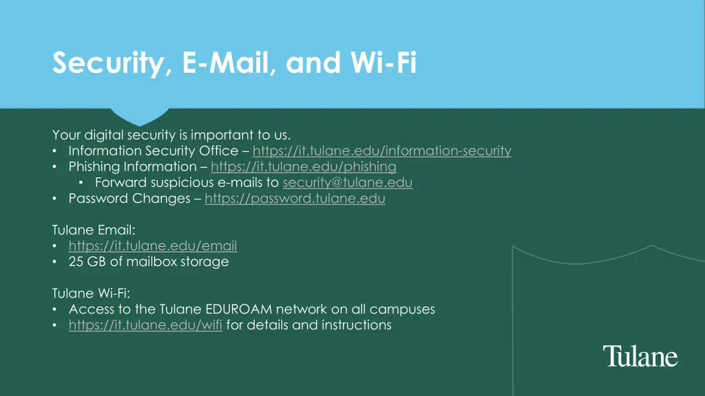 security e mail and wi fi